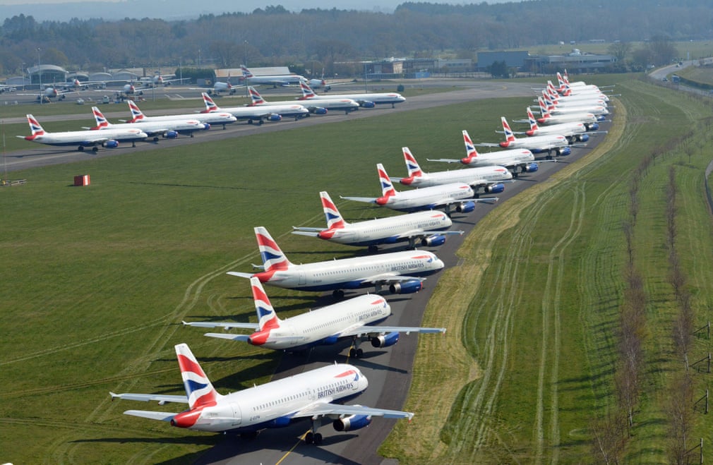  تصاویری از هواپیما‌های پارک‌شده در فرودگاه‌های جهان بر اثر شیوع کرونا 