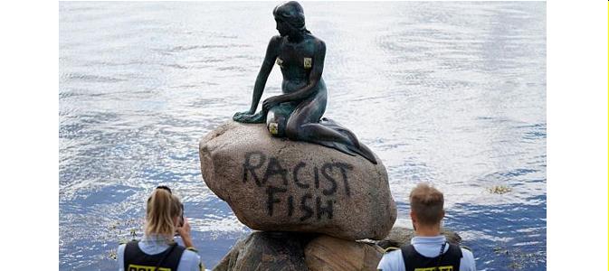مجسمه پری کوچک دریایی در دانمارک هم «برچسب نژادپرستی» خورد