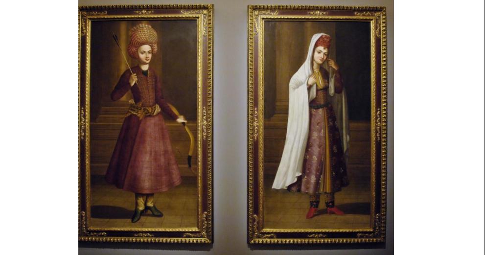 دو نقاشی ایرانی متعلق به دوره صفوی در نمایشگاهی در موزه لوور- AFP/STEPHANE DE SAKUTIN