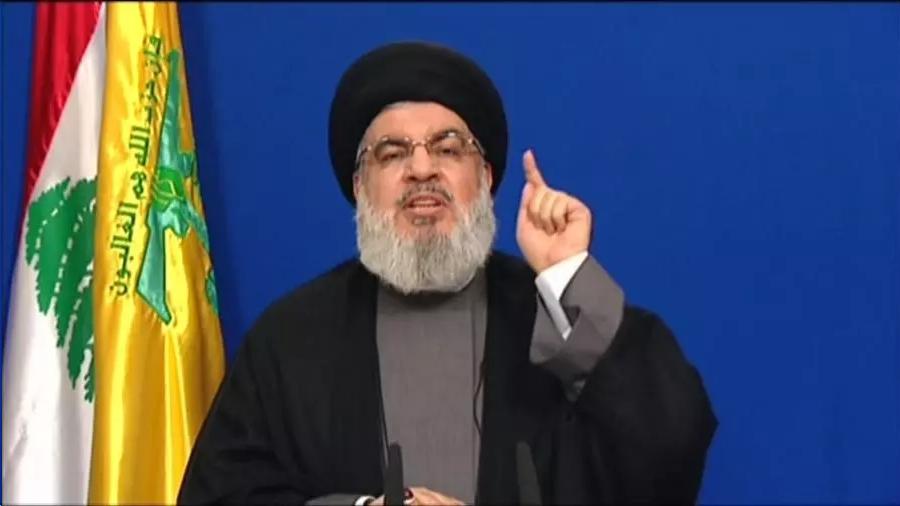 حسن نصرالله رهبر حزب الله لبنان AL-MANAR TV/AFP/File