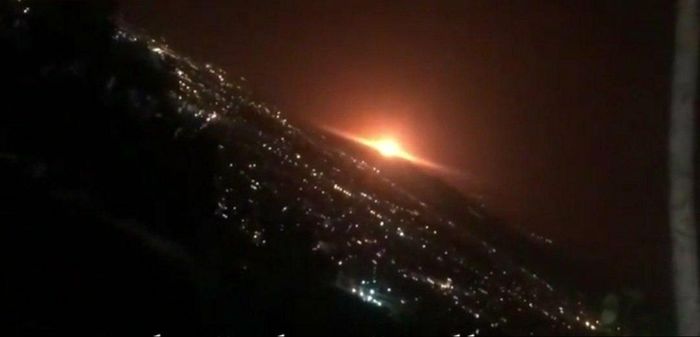 نمایی از انفجار مشکوک تهران