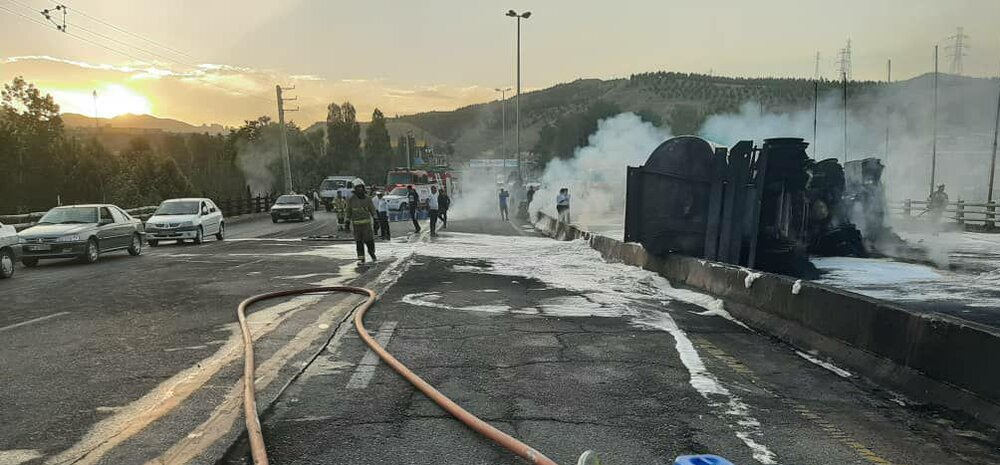  آتش‌سوزی تانکر حامل سوخت در تهران